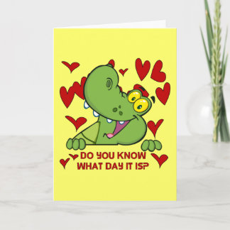 Alligator Valentinstag Feiertagskarte