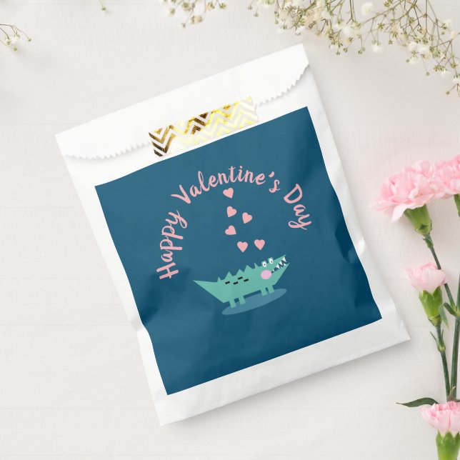 Alligator-Valentinstag hören rosa Geschenktütchen (Versiegelt)