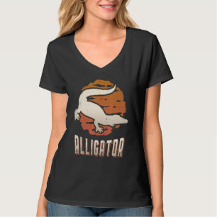 Alligator Vintage Retro Klassisches Tier Sonnenunt T-Shirt