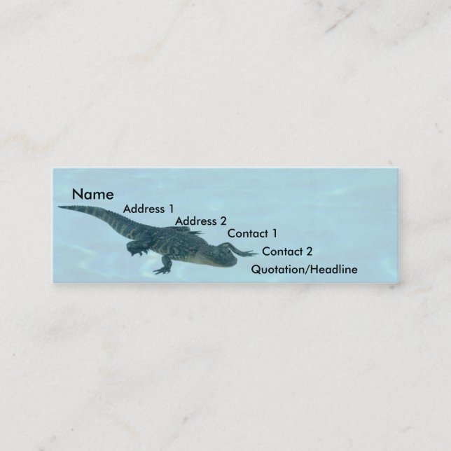 Alligator-Visitenkarte Mini Visitenkarte (Vorderseite)