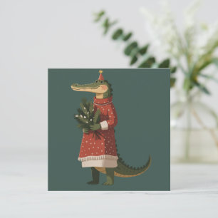 Alligator-Weihnachten Krokodil Liebhaber Urlaub Lu Feiertagskarte
