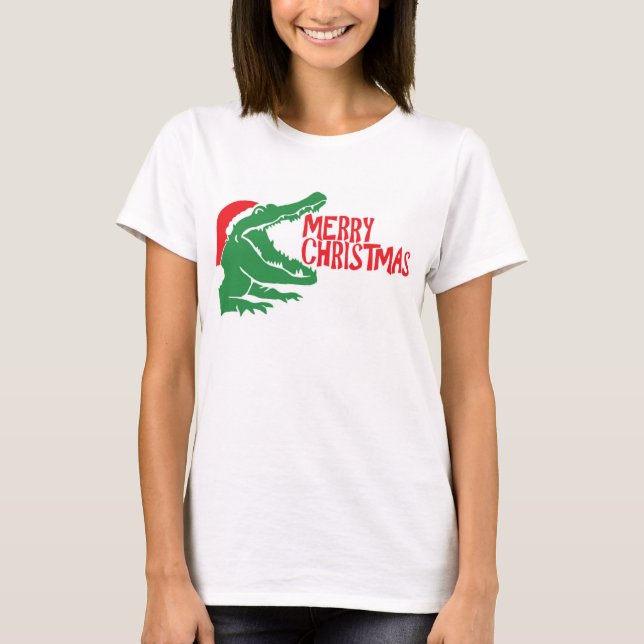 Alligator Weihnachten T - Shirt (Vorderseite)