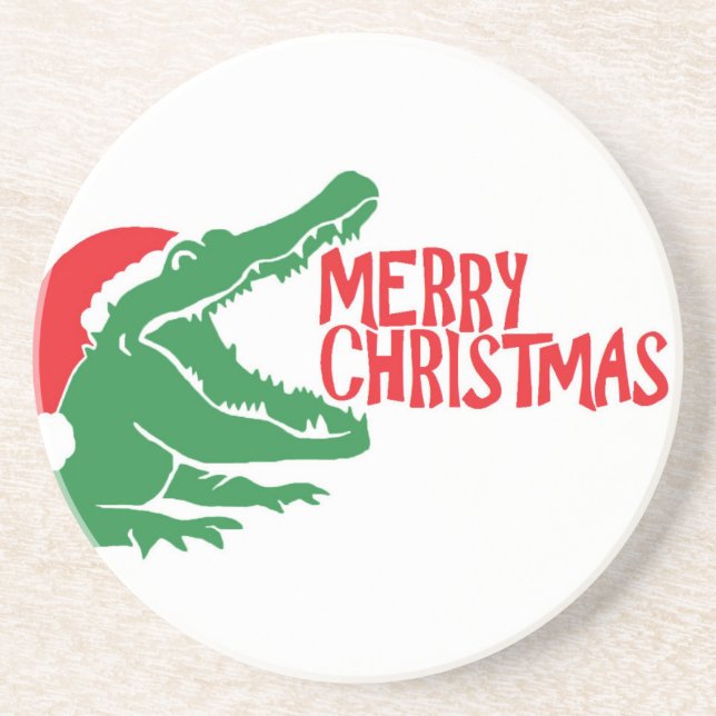 Alligator Weihnachten Untersetzer (Vorne)
