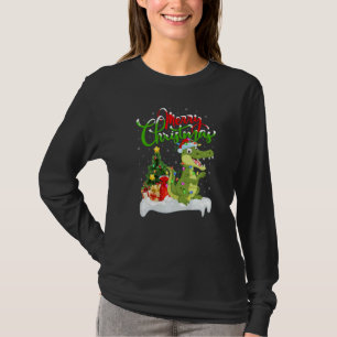 Alligator-Weihnachtsdekorationen Weihnachtsmann-Al T-Shirt