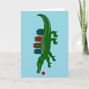 Alligator-Weihnachtskarte Feiertagskarte