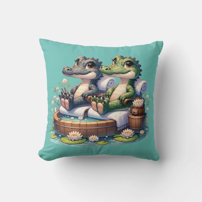 "Alligator Wellness-Center Day" Kissen (Vorderseite)
