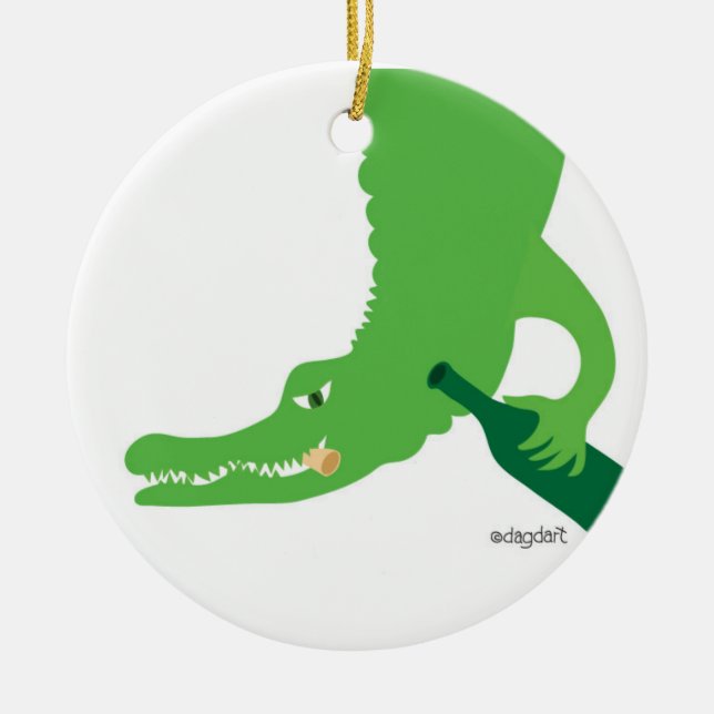 Alligator Wine Ornament (Vorne)