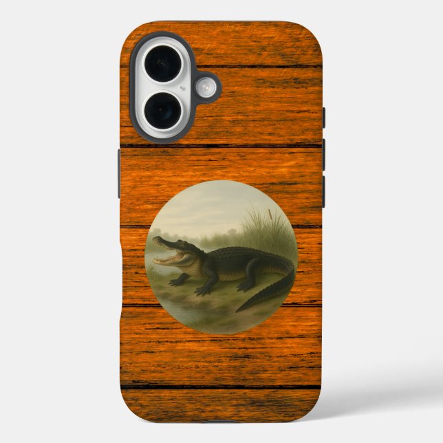 Alligator Wood Grain iPhone 16 Fall Case-Mate iPhone Hülle (Rückseite)