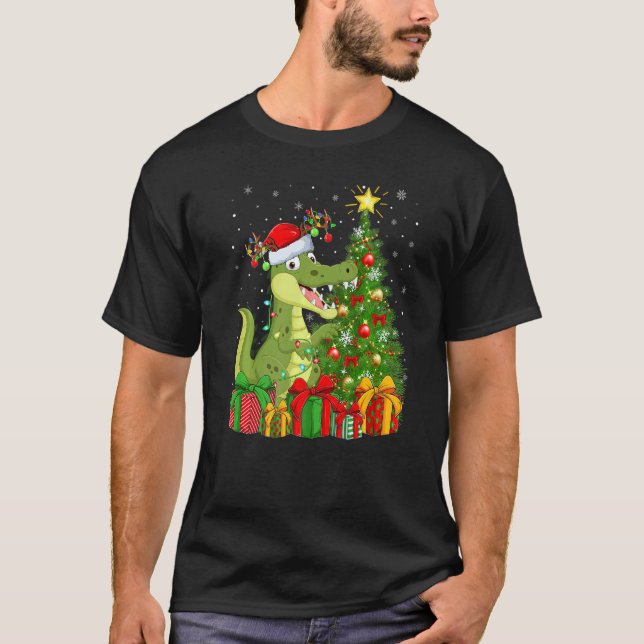 Alligator  Xmas Holiday Santa Alligator Christmas  T-Shirt (Vorderseite)