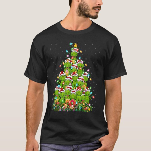 Alligator  Xmas Lights Santa Alligator Christmas T T-Shirt (Vorderseite)