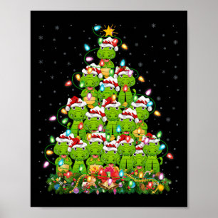Alligator Xmas Tree Lighting Santa Alligator Chris Poster