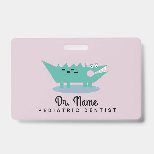 Alligator-Zahnarzt Kinderarzt Zahnmedizin Rosa Ausweis