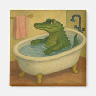 Alligator zur Badezeit Magnet