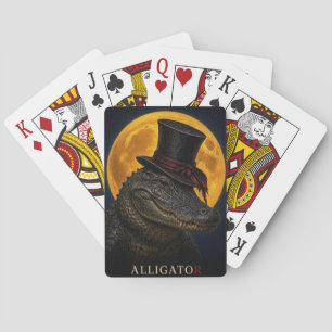 Alligator-Zylinderhut-Gotischer Surrealismus Spielkarten