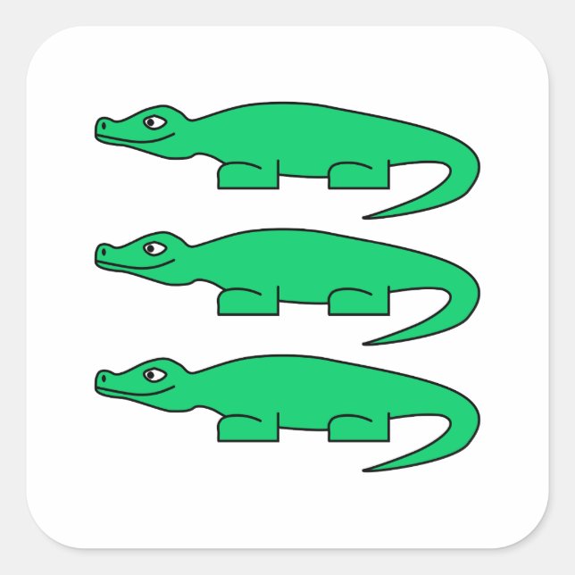 Alligatoren. Quadratischer Aufkleber (Vorderseite)
