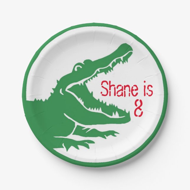 Alligatorgewohnheitsplatte Pappteller (Vorderseite)