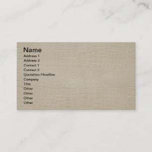 Alligatorhaut-Druck-Beige Visitenkarte