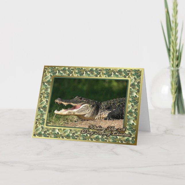 Alligatorleere Weihnachtskarte Feiertagskarte (Vorderseite)