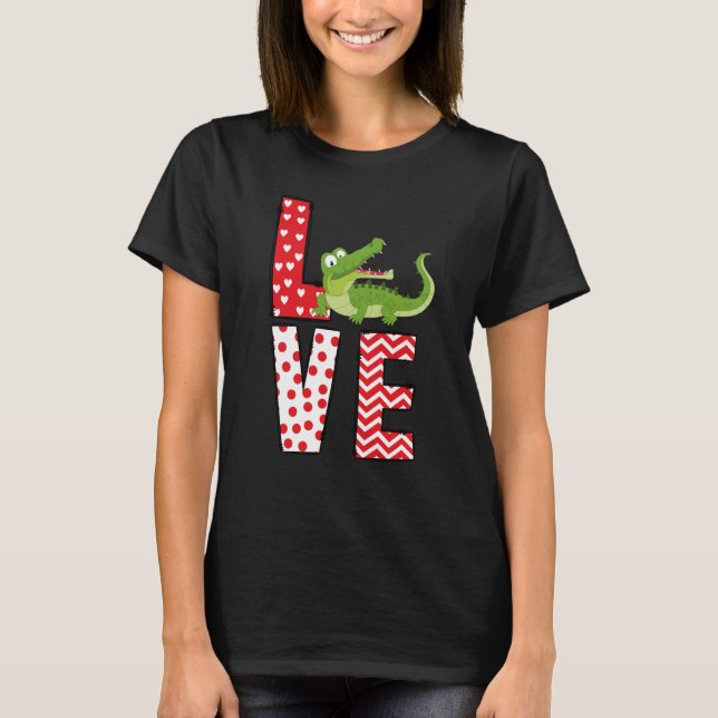 Alligators Valentines Day Love Valentine Cute Hear T-Shirt (Vorderseite)