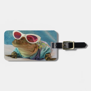 Alligatortragende Sonnenbrille-Gepäckanhänger Gepäckanhänger