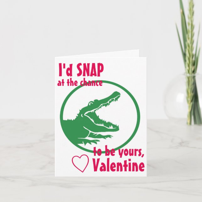 AlligatorValentinstagkarte Feiertagskarte (Vorderseite)