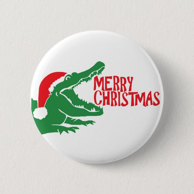 Alligatorweihnachtsknopf Button (Vorderseite)