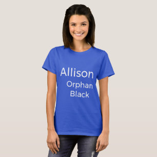 Allison aus verwaistem Schwarzen Schriftart leicht T-Shirt