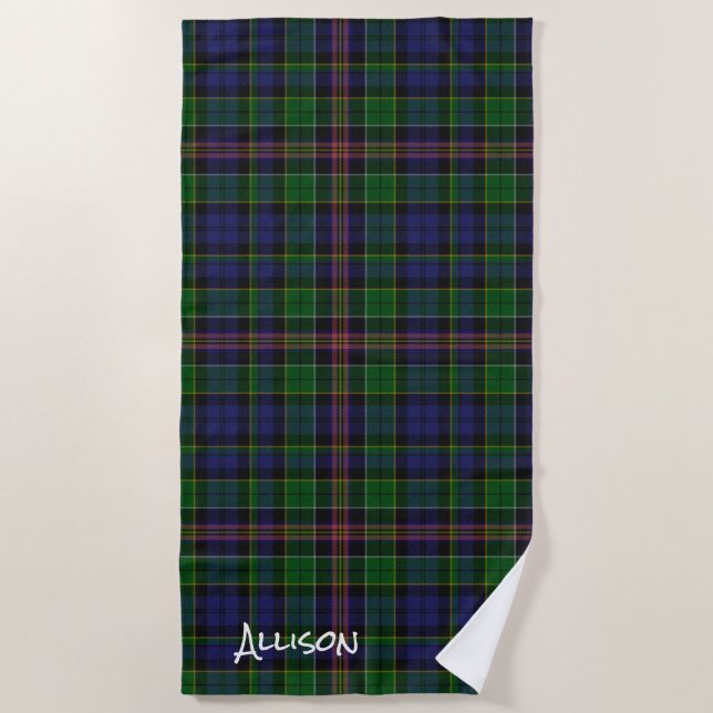 Allison Clan Tartan Kariert Beach Handtuch (Vorderseite)