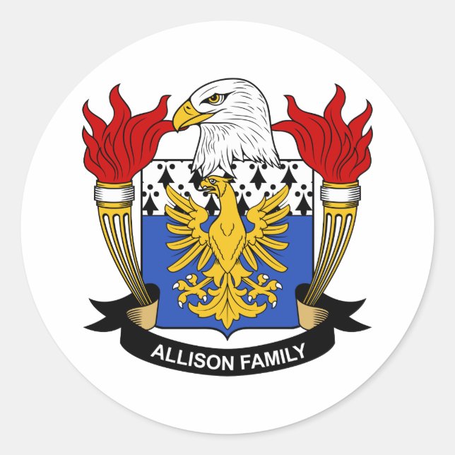 Allison Familienwappen Runder Aufkleber (Vorderseite)