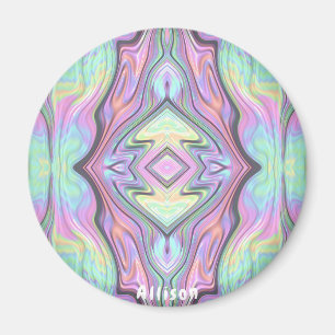 ALLISON ~ Gelbgrün und rosa Peeldesign Magnet