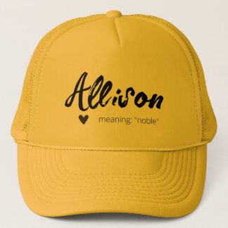 Allison Name bedeutet Minimal Moderne Black Girl C Truckerkappe