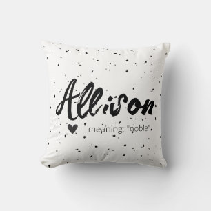 Allison Name bedeutet Minimal Moderne Speckle Pill Kissen