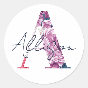 Allison Name Custom Sticker Girls Label Floral A