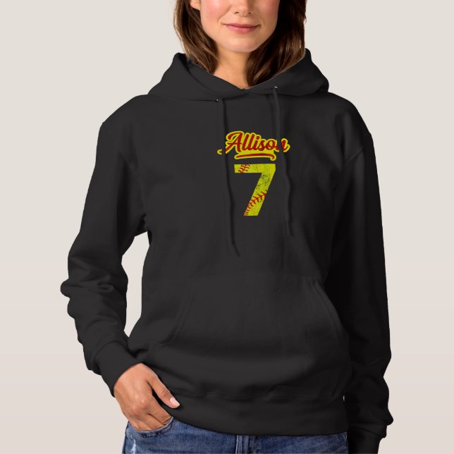 Allison Softball No. 7 Jersey Number 7 Catcher & P Hoodie (Vorderseite)