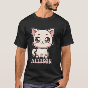 Allison Süße Kitty-Katze-Design für Mädchen Name A T-Shirt
