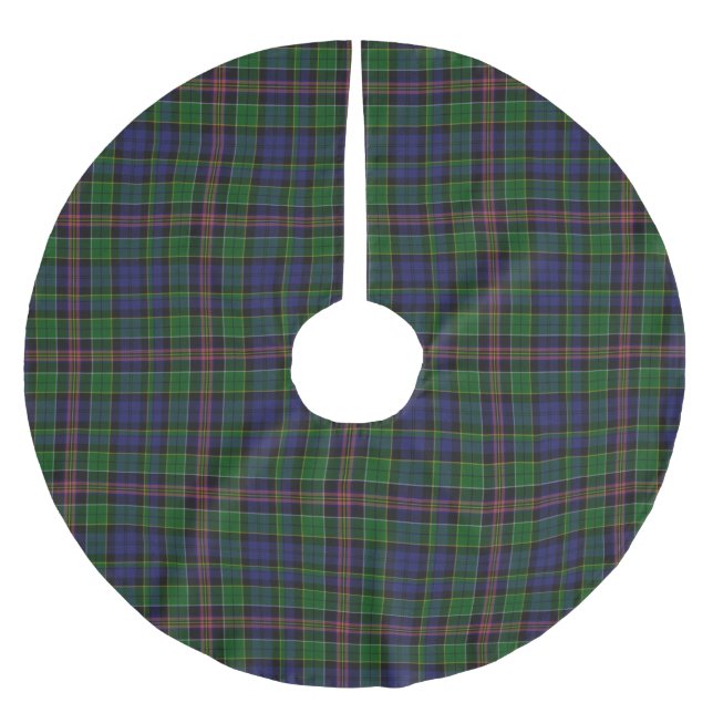 Allison Tartan Kariert Tree Skirt Polyester Weihnachtsbaumdecke (Vorderseite)