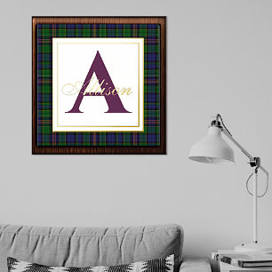 Allison Tartan Karierte Monogram Foil Prints Foliendrucke