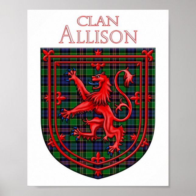 Allison Tartan Scottish Kariert Lion Rampant Poster (Vorne)