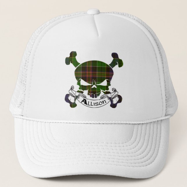 Allison Tartan Skull Hat Truckerkappe (Vorderseite)