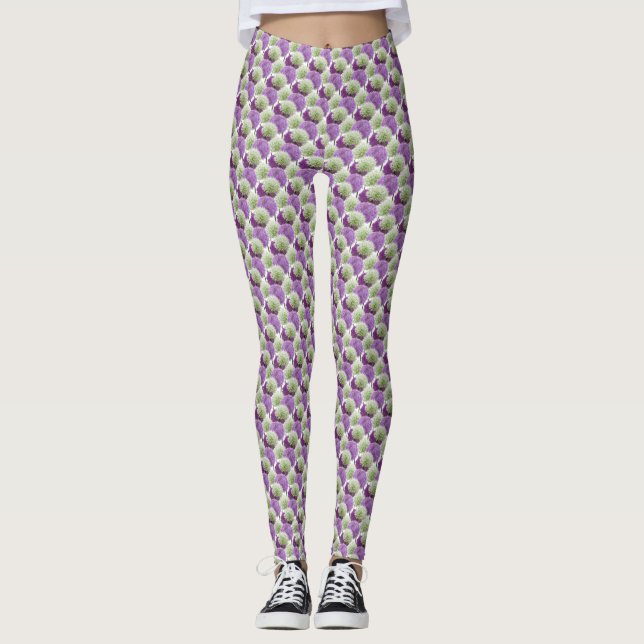 Allium Blume Muster Legierung Leggings (Vorderseite)