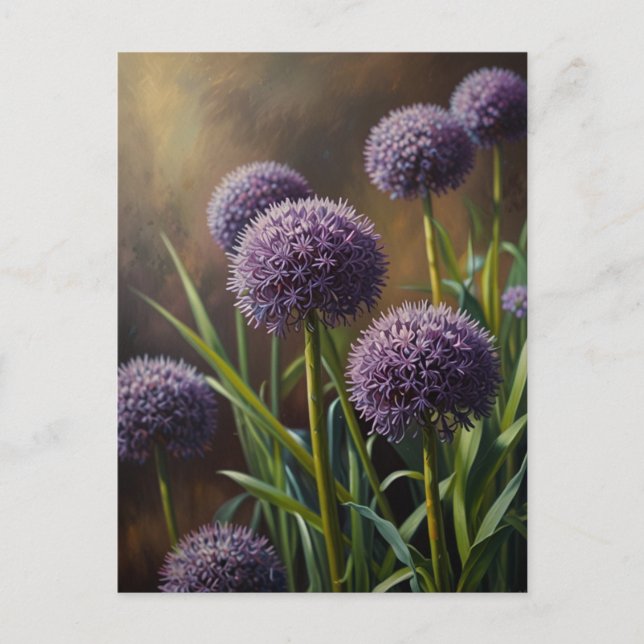 Allium-Blume Postkarte (Vorderseite)