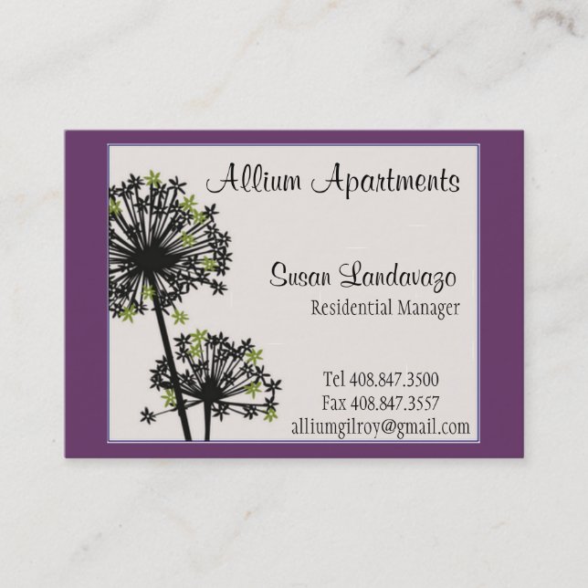 Allium Business Card Visitenkarte (Vorderseite)