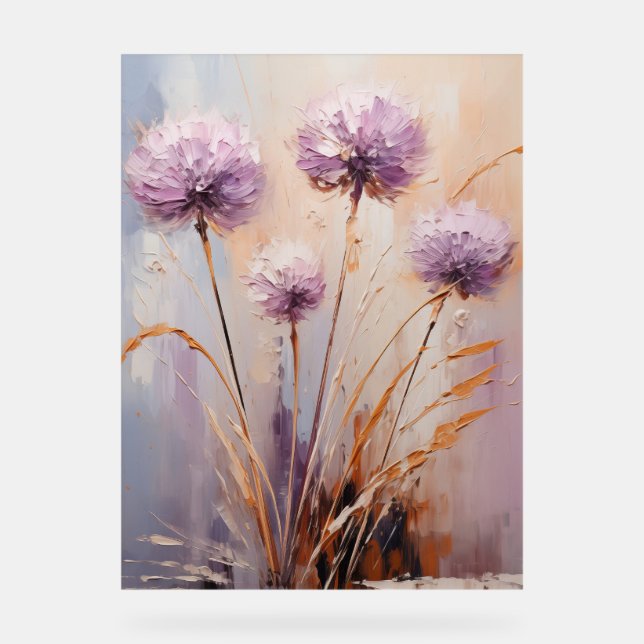 Allium - Impasto Floral Acrylschild (Vorderseite)