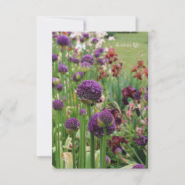 Allium & Iris Blume Bed Mitteilungskarte