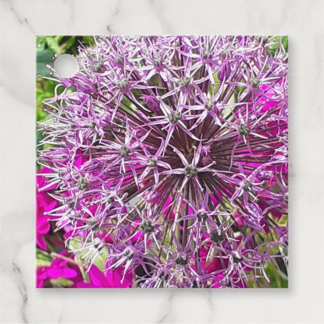 Allium & Summer Blume Geschenkanhänger (Vorderseite)