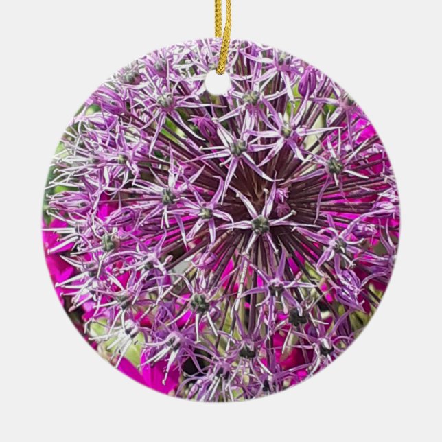 Allium & Summer Blume Keramik Ornament (Vorne)