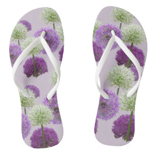 Allium White und Lila Adult Flip Flops