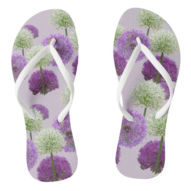 Allium White und Lila Adult Flip Flops (Fußbett)