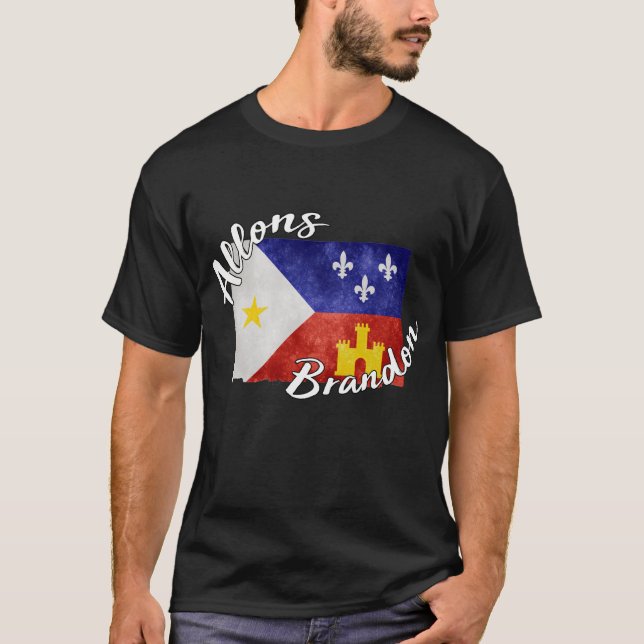 Allons Brandon Louisiana Acadiana Flag American T-Shirt (Vorderseite)