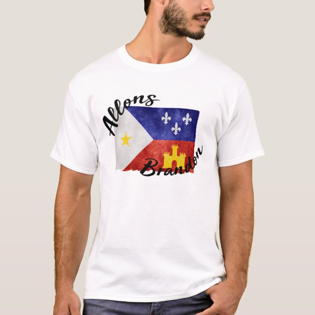 Allons Brandon Louisiana Acadiana Flag American US T-Shirt (Vorderseite)